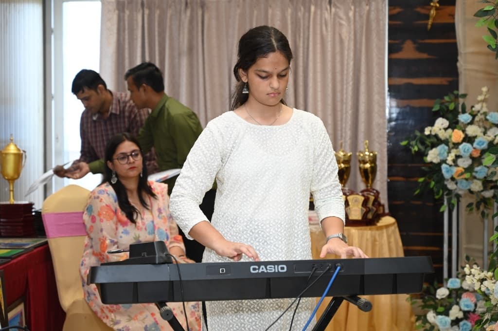 Stuti Dwivedi - Performing on the Casio keyboard at the ceremony